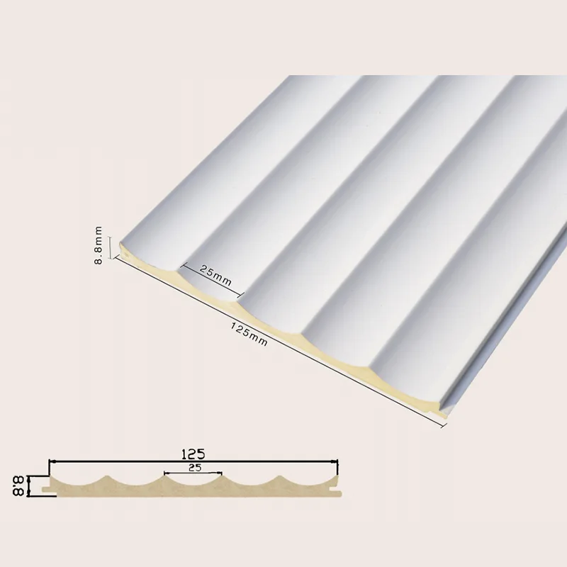 Panneau mural cannelé à 5 grilles encastré solide 125